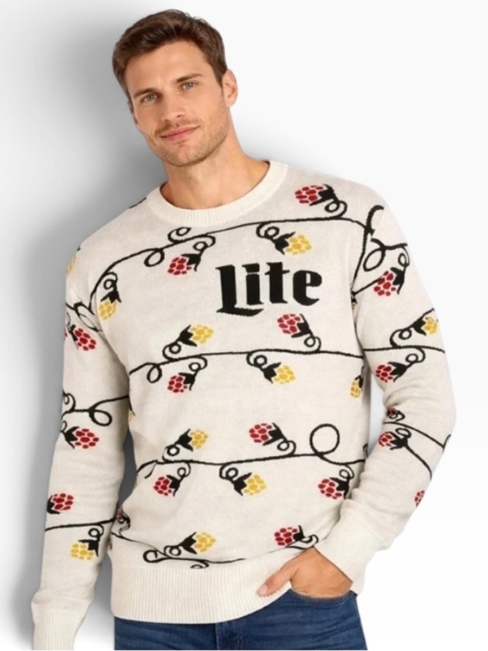 Miller Lite Collection 23’ Ugly Christmas Sweater Mens XL